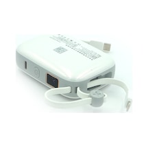Fd05 - 10.000 Mah Powerbank - Dahili Kablolu Beyaz