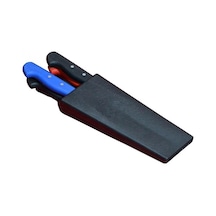 Plastik Bıçak Kütüklüğü 4 Lü - Kırmızı, Plastik, Kemerlikli Bıçak Çanta Çok Renkli