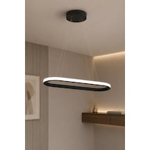 AvizeGO Elipso Led Sarkıt Avize Beyaz Işık Siyah