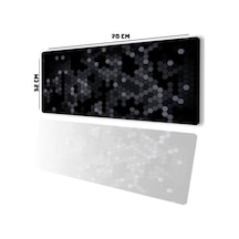 Sonictouch Siyah Gri Petek Desenli Gamer Oyuncu Dikişsiz Sıvı Geçirmez Klavye Mouse Pad 32x70cm Mousepad