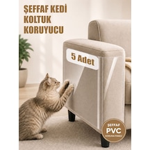 Packline Marketing Kedi Koltuk Tırmalama Koruyucu Şeffaf Yapışkanlı Mobilya Tırmalama Önleyici Bandı 20x50 Cm 5adet