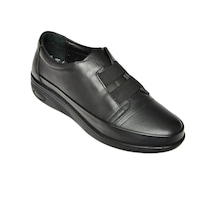 Fox Shoesp555070103 Siyah Hakiki Deri Comfort Ortopedik Taban Kadın Ayakkabı Siyah