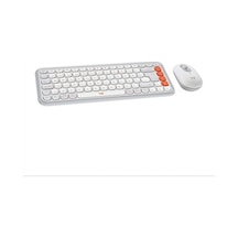 Pop Icon Combo Kablosuz Klavye Ve Mouse Seti, Bluetooth, Konforlu Tasarım, Programlanabilir Tuşlar, Sessiz Tıklamalar, 3 Cihaza Kadar Easy-switch, Türkçe Q Klavye, Beyaz