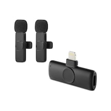 Kablosuz Çift Mikrofon Lıghtnıng Siyah Hdx2786