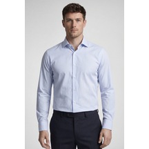Bisse Açık Mavi Regular Fit Pamuk Cepsiz Uzun İtalyan Yaka Açik Gömlek Bsgmczg25565 33