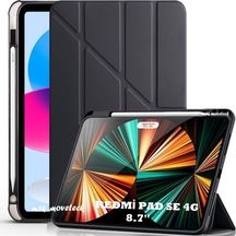 Xiaomi Redmi Pad Se 4g 8.7 İnç Kılıf Kalem Bölmeli Katlanabilir Uyku Modlu Yumuşak Silikon Kapak