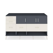 Hyperion Konsol 3 Raflı 5 Çekmeceli 3 Kapaklı 176x44x99 Antrasit- Antrasit-antrasit/aytaşı