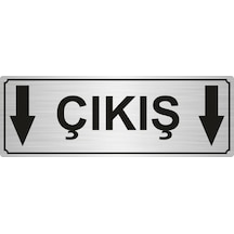Çıkış Yönlendirme Levhası 7Cmx20Cm Gümüş Renk Metal (403198423)