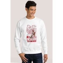 Allen Iverson Baskılı Beyaz Erkek Örme Sweatshirt
