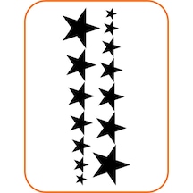 Sıralı Yıldız Oto Sticker 14'lü Siyah 25 10 Cm