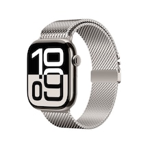 Xemu Apple Uyumlu Watch  7 45mm Krd-121 Metal Hasır Kordon-starlight