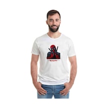 Deadpool Düşünceli Baskılı Beyaz Erkek Tshirt