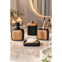 Primanova Sau 4'lü Banyo Seti - Siyah