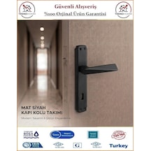 Trendhomm Prizma Aynalı - Mat Siyah - İç Oda Kapı Kolu