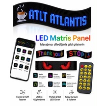 Led Matris Panel Mesajınızı Emojinizi Dilediğiniz Gibi Gösterin Araba Dükkan Cam Ofis Cafe İçin Uygun Elektirikli Kumandalı Uygulamadan Kontrol