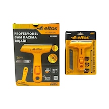 Eltos Cks-002 Cam Kazıma Ve Buz Kazıyıcı Bıçak Profesyonel Oynar Başlı Plastik Sap Yedek Bıçak - 12'li Paket