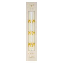 Taper Candles - Altın Kurdele Detaylı Mumlar 2'li Diğer