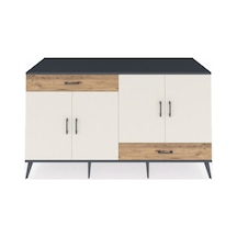 Kronos Konsol 5 Raflı 2 Çekmeceli 4 Kapaklı 176x59x99 Antrasit-ay Antrasit-aytaşı/çam