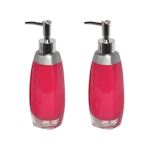 Banyo Seti Sıvı Sabunluk 2 Adet Gri Pembe Model Poliresin 6x5x22c Gri - Pembe
