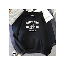 Tarzsokak Siyah Unisex Dwight Schrute Hoody Vintage Baskılı Hoodie Minimalizm Grafik