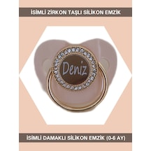 Sahi Aksesuar İsimli Zirkon Taşlı Silikon Bebek Emzik 0-6 Ay Bezyı417 Pembe
