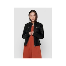 Only Onlbandıt Faux Leather Bıker Otw Noos Siyah Kadın Deri Ceket 15081400 Blk