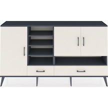 Arges Konsol 8 Raflı 2 Çekmeceli 3 Kapaklı 176x30x99 Antrasit-aytaşı Aytası - Antrasıt