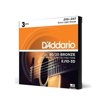 D'addario Ej10-3d Phosphor Bronze Serisi Akustik Gitar Tel Seti Extra Light - 10-47 - 80/20 Bronze