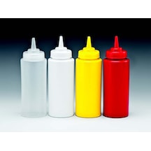 Mayonez Sos Şişesi - 1000ml Dev Boy Sarı 3 Adet Renkli
