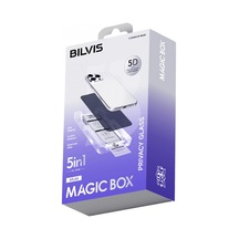 Apple Uyumlu, iPhone 16 Bilvis 5in1 5d Magic Hayalet Cam Ekran Koruyucu - Siyah