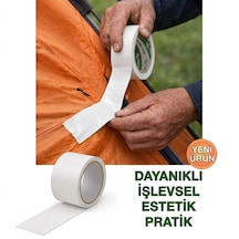 Beyaz Tamir Bandı 48x10 Metre Çadır Branda Su Geçirmez Bez Bant Güçlü Yapışkan Onarım Bandı