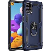 Microsonic Samsung Uyumlu Galaxy M51 Kılıf Military Ring Holder