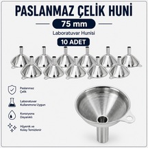 Huni Paslanmaz Çelik 75 Mm-laboratuvar Hunisi 10 Adet