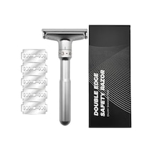 Valkyrie Metal Ayarlanabilir Manuel Geleneksel Tıraş Aleti Makinası 5 Jilet 6 Kademe Gümüş