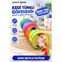 Mucit Home Düz Kedi Tüneli Katlanır Gökkuşağı Uzun Düz Kedi Köpek Oyun Tüneli Evcil Hayvan Oyun Tüneli