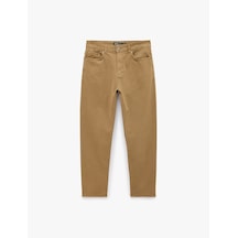 Koton Normal Bel Cepli Pamuklu Tapered Fit Jean Pantolon - Joe Jean Kahverengi 6sam40418nd Kahve