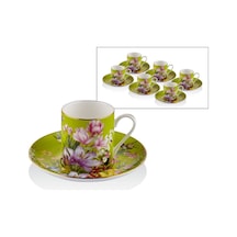 Botanica Yellow Porselen 12 Parça 6 Kişilik Kahve Fincan Takımı