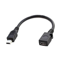 Micro Usb Dişi To Mini Usb Erkek Çevirici Kablo 10 Cm