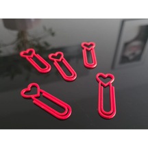 3d Baskı Kalp Figürlü Ataç - 10lu Set - Kırmızı