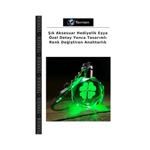 Şık Aksesuar Hediyelik Eşya Özel Detay Yonca Tasarımlı Renk Değiştiren Anahtarlık