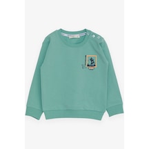 Breeze Erkek Bebek Sweatshirt Kaykaycı Baskılı 9 Ay-3 Yaş, Mint Yeşili 3 Yaş Mint Yeşili
