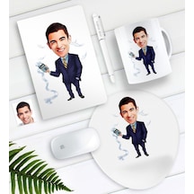 Kişiye Özel Bay Muhasebeci Karikatürlü Defter Kalem Kupa Mouse Pad