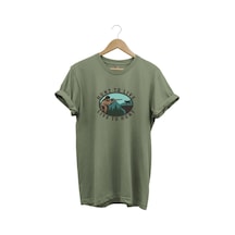 Avcılık Live To Hunt Doğa Ağaç Baskılı Regular Fit %100 Pamuk Haki T-shirt Haki