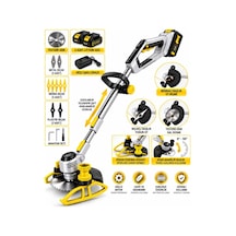 Dragro Drg-21v Kkömürsüz Motor S 2x Bataryalı Ot Çim Çalı Kenar Biçme Tırpan Makinesi