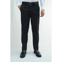 Erkek Siyah Pamuk Petek Desen Pantolon Siyah