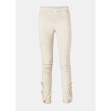 BULALGİY Kadın Kırık Beyaz Skinny Dantel Pantolon - BGA653058