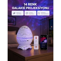 Yıldızlı Gökyüzü Dinozor Yumurta Projektör Ayarlanabilir Parlaklık Ve Hız - Lisinya Beyaz