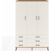 Kronos Dolap 5 Raflı 6 Çekmeceli Tek Askılı 132x59x195 Çam-ay... Çam