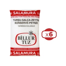 Billur İri Salamura Tuz 3000 Gr X 6 Adet 18 Kg
