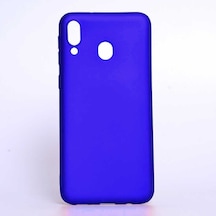 Noktaks - Galaxy Uyumlu M20 Uyumlu - Kılıf Mat Soft Premier Silikon Kapak - Saks Mavi - T7560 Saks Mavi